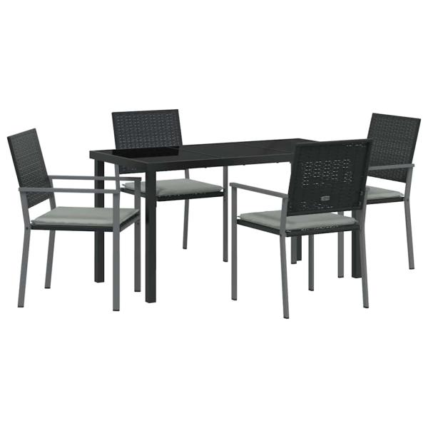 Set aus 3 Schwarz PE-Rattan 54x62.5x89 cm Langlebig