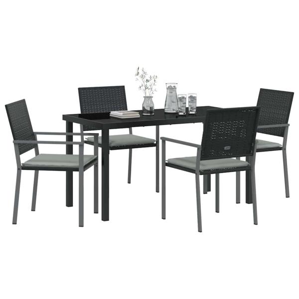 Set aus 3 Schwarz PE-Rattan 54x62.5x89 cm Langlebig