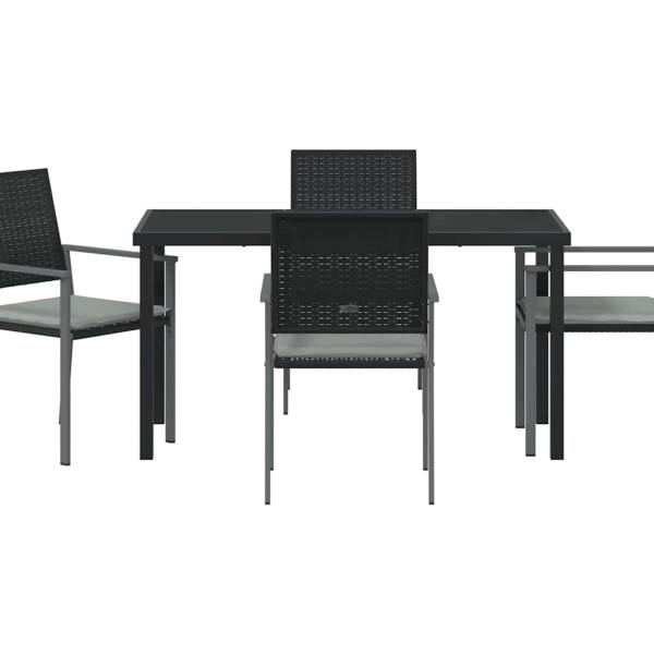 Set aus 3 Schwarz PE-Rattan 54x62.5x89 cm Langlebig