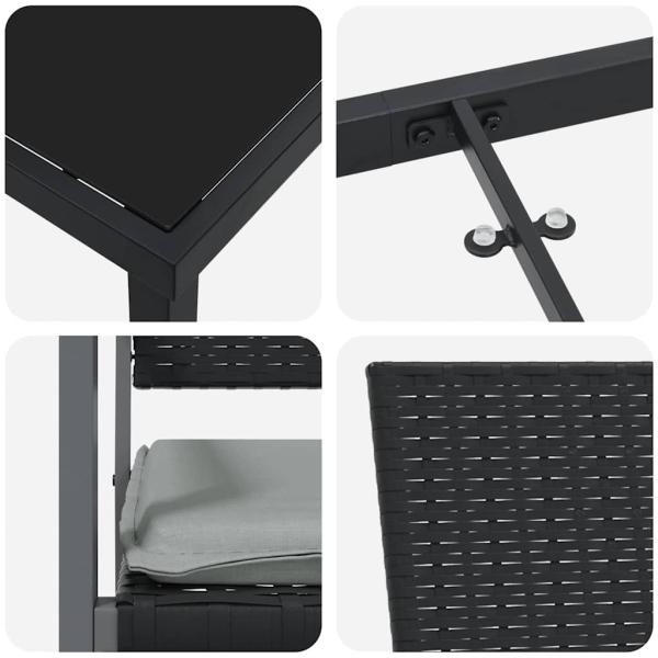 Set von 4 Schwarz