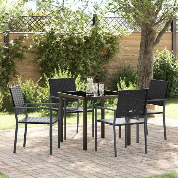 ARDEBO.de - Set aus 2 Schwarz PE-Rattan 54x62.5x89 cm Langlebig