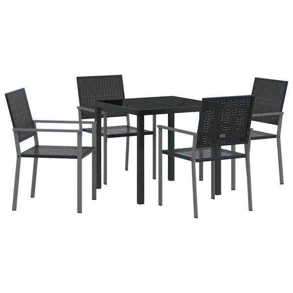 Set aus 2 Schwarz PE-Rattan 54x62.5x89 cm Langlebig