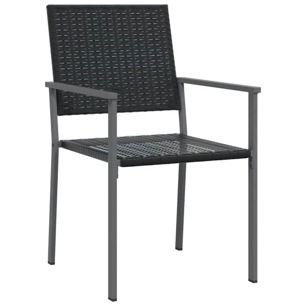 Set aus 2 Schwarz PE-Rattan 54x62.5x89 cm Langlebig
