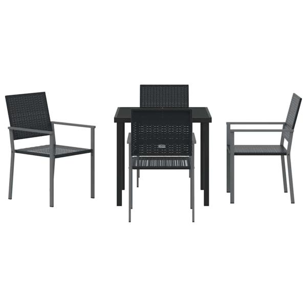 Set aus 2 Schwarz PE-Rattan 54x62.5x89 cm Langlebig