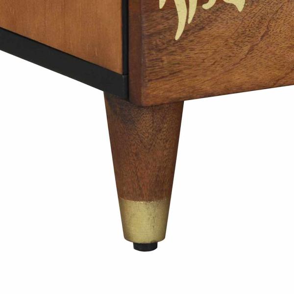 Nachttisch Honigbraun Solides Sheeshamholz 40 x 33 x 46 cm