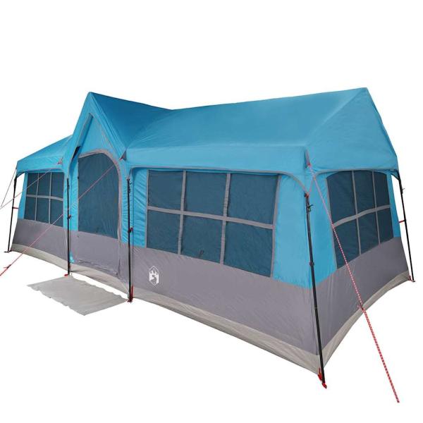 Campingzelt mit Fenstern Blau 12-Personen Wasserdicht