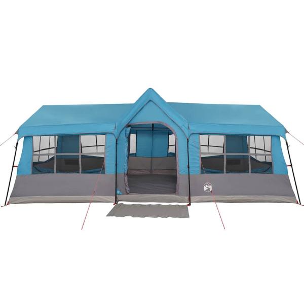 Campingzelt mit Fenstern Blau 12-Personen Wasserdicht