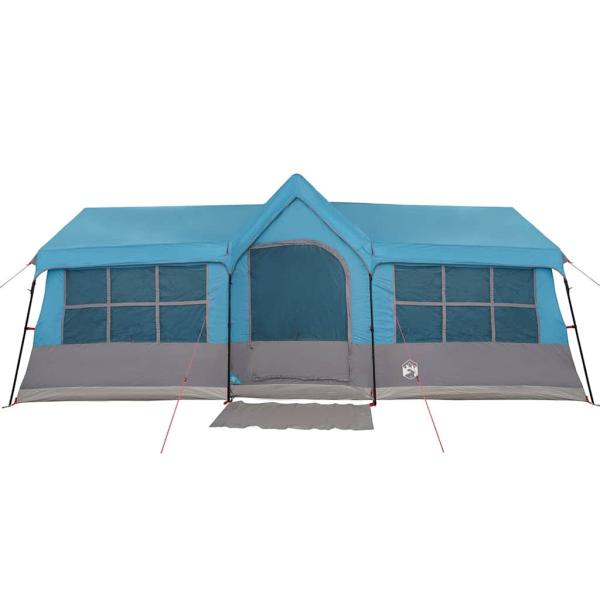 Campingzelt mit Fenstern Blau 12-Personen Wasserdicht