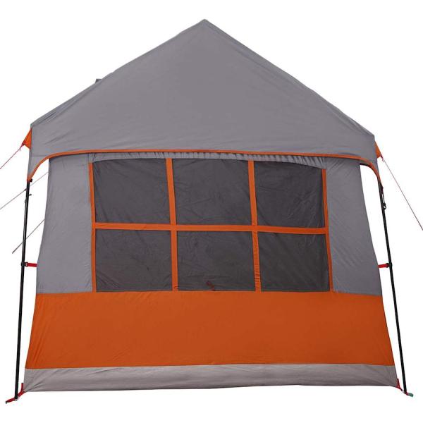 Campingzelt mit Fenstern Grau und Orange 12-Personen Wasserdicht