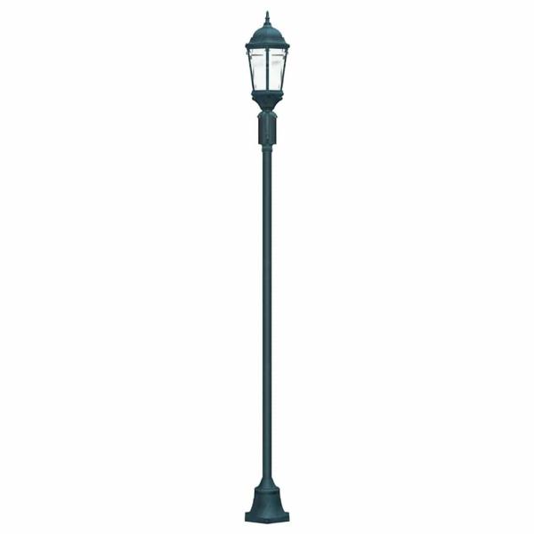 Gartenlichtpfosten 2-Lampe E27 Grün 220 cm Aluminium