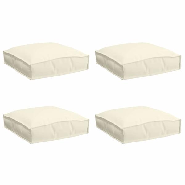Pallet-Kissen für Sitz 4 Stück Creme 40x40x8 cm Oxford-Stoff