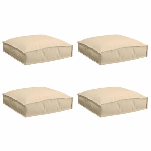 Pallet Kissen für Sitze 4 Stück Beige 40x40x8 cm Oxford-Stoff