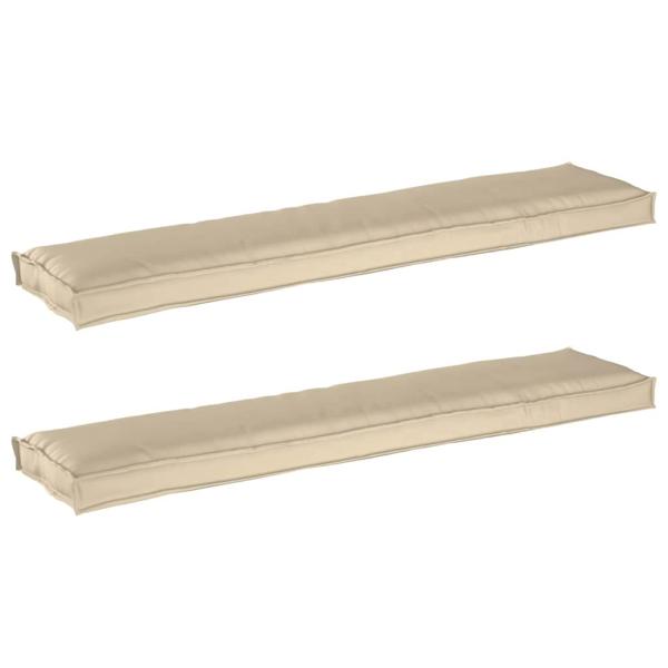 Außenkissen Set von 2 Beige Polyester 180 cm x 40 cm Sofakissen