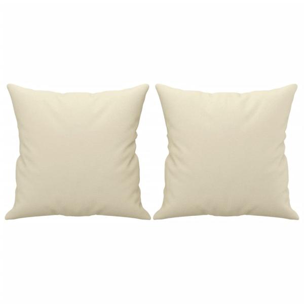 2-Sitzer-Sofa mit Zierkissen Creme 120 cm Kunstleder