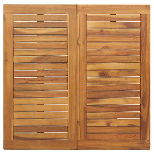 3-teiliges Garten-Ess Set Schwarz und Holz Metall und Holz