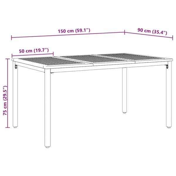 Garten Esszimmer Set 7-teilig Schwarz Aluminium Langlebig