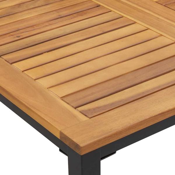 5-teiliges Garten Essset Schwarz, Braun Metall, Holz Langlebig