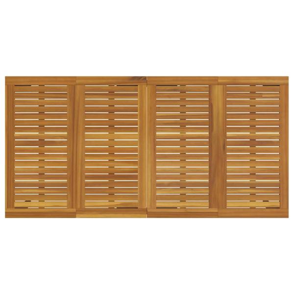 Garten Essgruppe 7-teilig Schwarz, Naturholz Metall, Holz