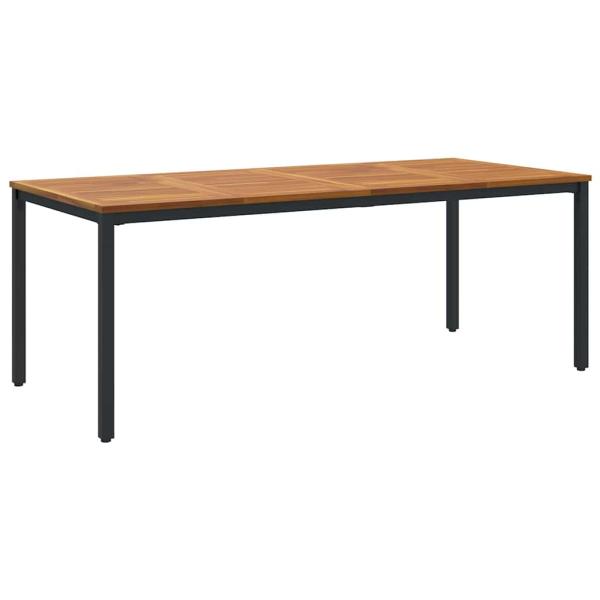 Garten Essgruppe 7-teilig Schwarz und Braun Metall und Holz