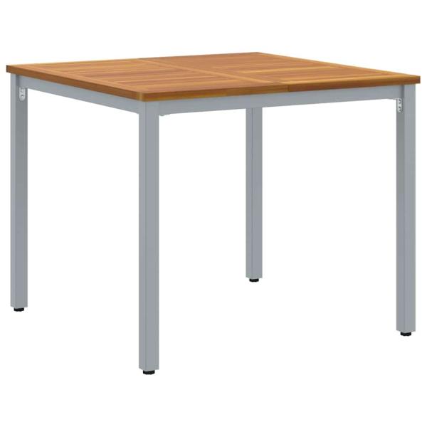 Garten Essgruppe Set aus 3 Grau, Holztöne Metall, Holz Langlebig