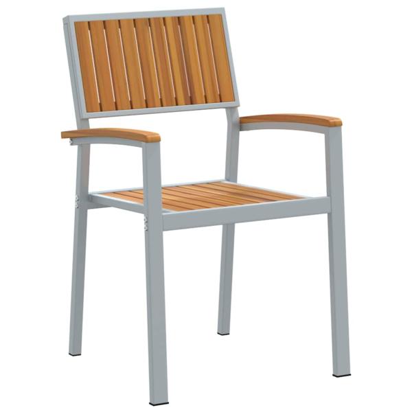 Garten Essgruppe 7-teilig Grau Metall Langlebig Gartenmöbel Set