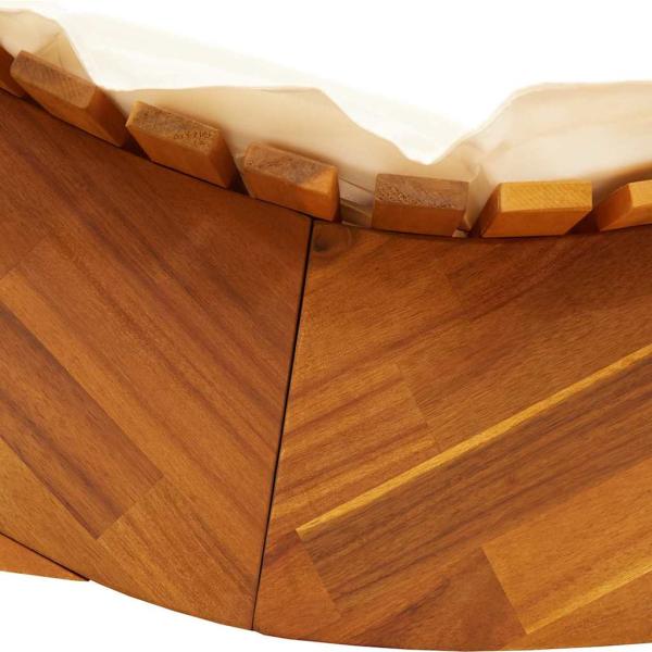 Sonnenliege Set von 2 Creme, Naturholz Massivholz Akazie, Polyester