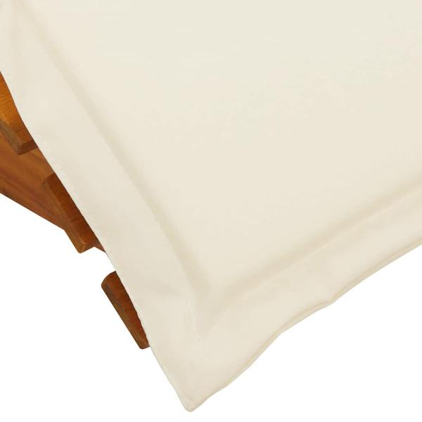 Sonnenliege Set von 2 Creme, Naturholz Massivholz Akazie, Polyester