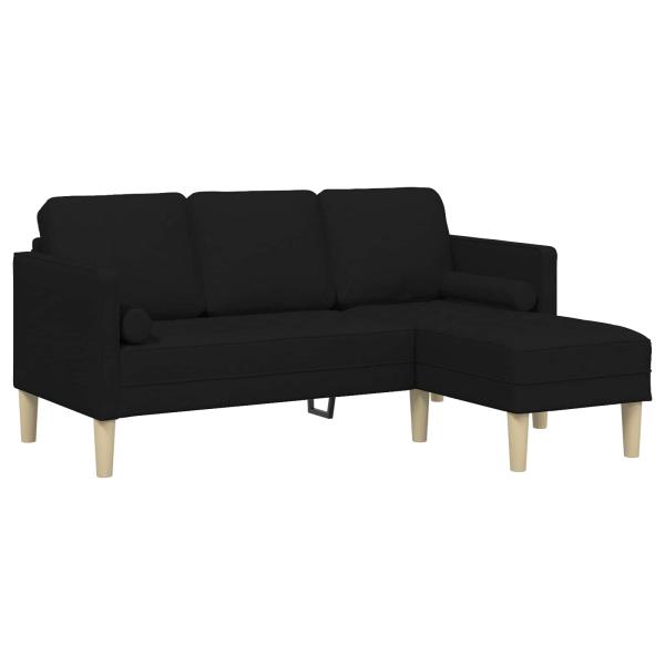 Sofa Set mit Kissen 2 pcs Schwarz Polyester