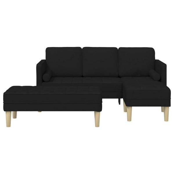 Sofa Set mit Kissen 2 pcs Schwarz Polyester
