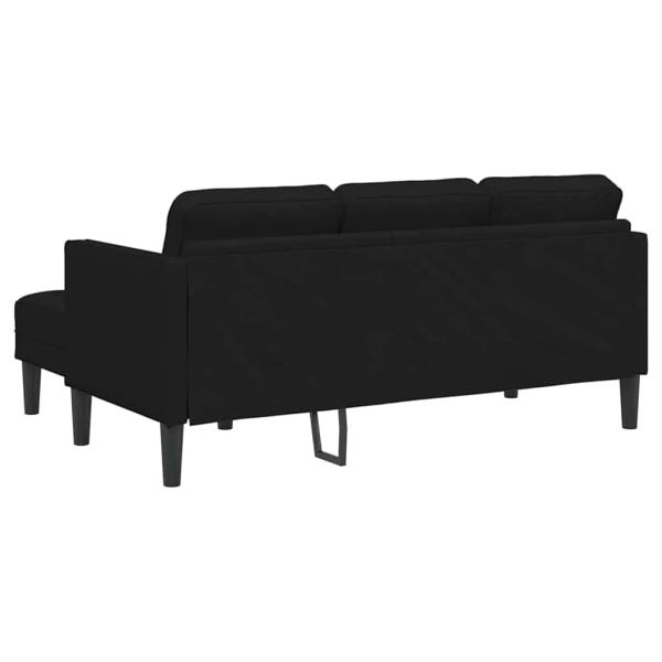 2-teiliges Sofa Set mit Kissen aus schwarzem Stoff