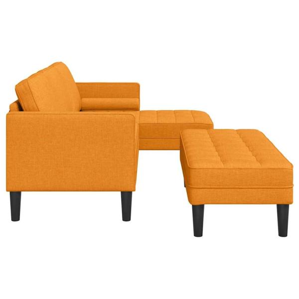 2-teiliges Sofa Set mit Kissen aus dunkelgelbem Stoff