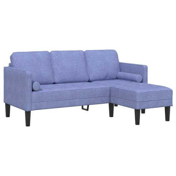 2-teiliges Sofa Set mit Kissen Jeans Blau Stoff