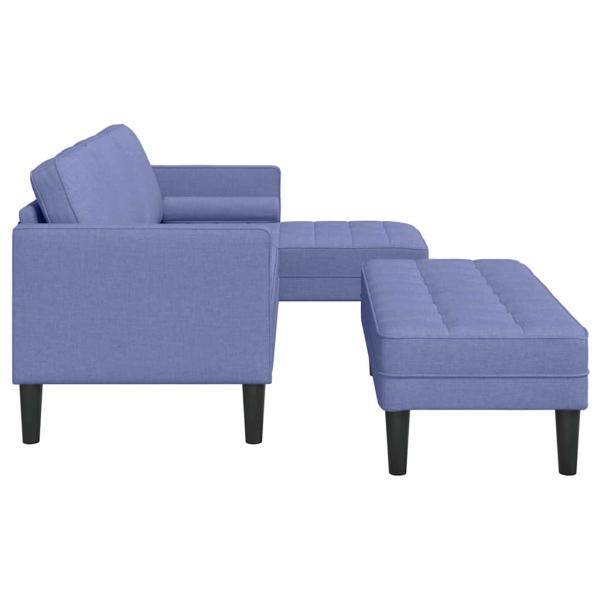 2-teiliges Sofa Set mit Kissen Jeans Blau Stoff