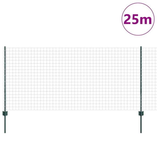 Eurozaun-Set Set aus 2 Grün Metall 25 x 1 m Zaun Langlebig