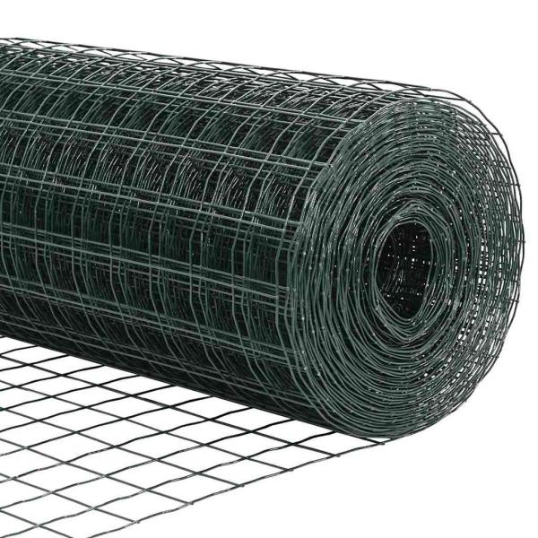 Euro Zaun Set von 2 Grün Pulverbeschichteter Stahl 25 x 1,2 m