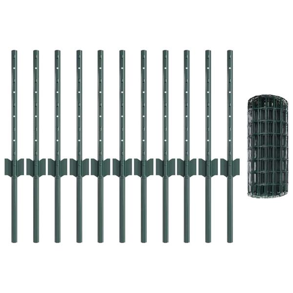 Gartenzaunpaneele Set 2 Stück Grün Pulverbeschichteter Stahl Groß