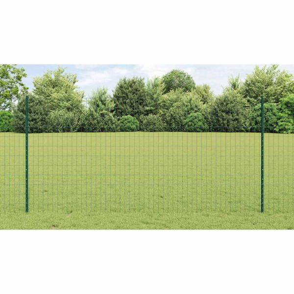 Euro-Zaun Set 2er Set Grün Pulverbeschichteter Stahl 25 x 1,2 m