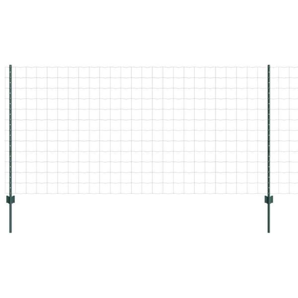 Euro-Zaun mit Pfosten 25 x 1,2 m PVC-beschichteter Stahl Grün