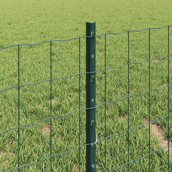 Euro Zaun Set von 2 Grün Pulverbeschichteter Stahl 10 x 0.4 m