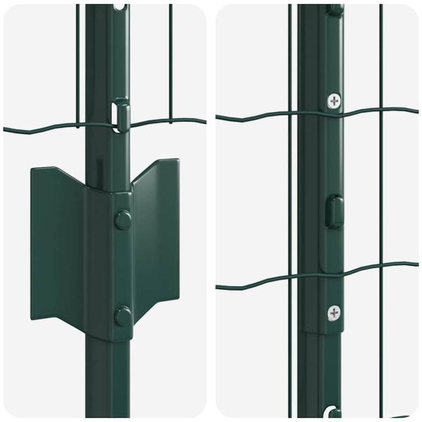 Gartenzaun Set Set von 2 Grün Metall 10 x 1,5 m Langlebig