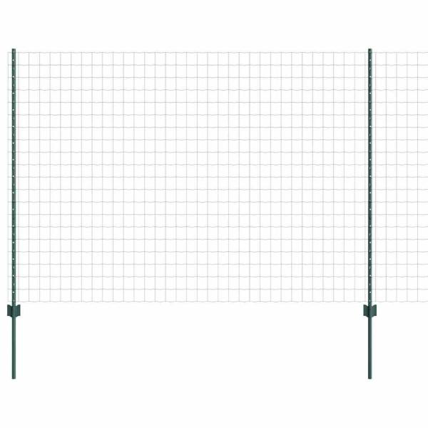 Euro-Zaun mit Pfosten 10 x 1,5 m PVC-beschichteter Stahl Grün