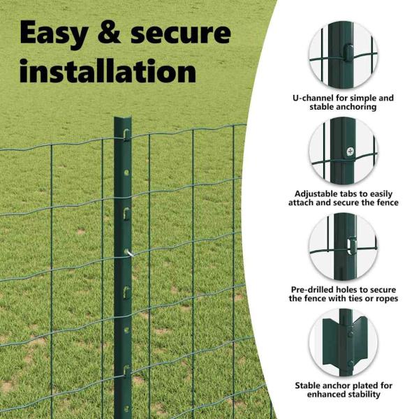 Euro-Zaun Set aus 2 Grün Pulverbeschichteter Stahl 10 x 1,6 m