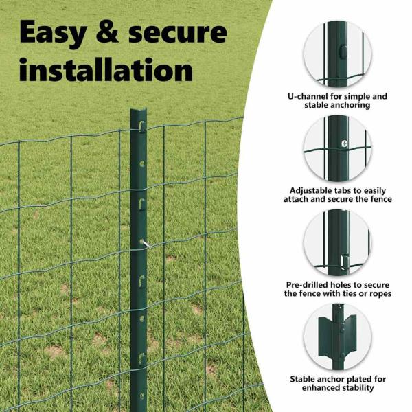 Euro-Zaun mit Pfosten 25 x 1 m PVC-beschichteter Stahl Grün