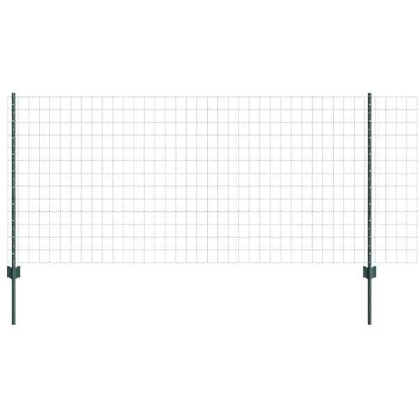 Euro-Zaun mit Pfosten 25 x 1 m PVC-beschichteter Stahl Grün