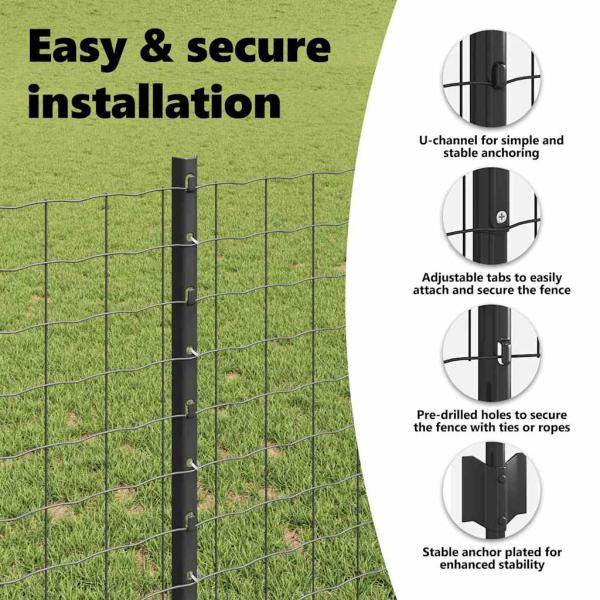 Gartenzaun Set 2er Pack Grau Metall 10 x 1 m Langlebig