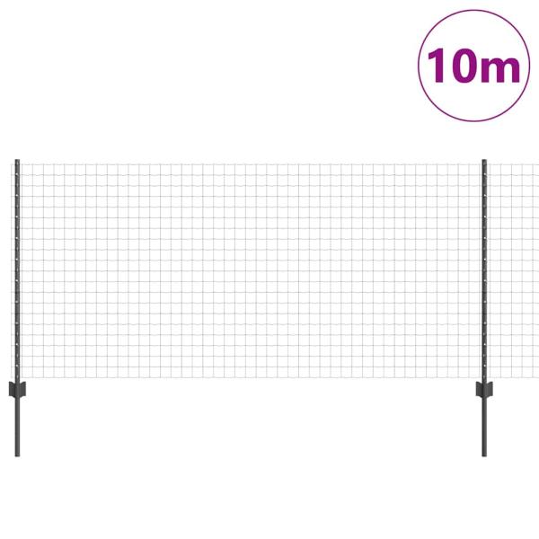 Gartenzaun Set 2er Pack Grau Metall 10 x 1 m Langlebig