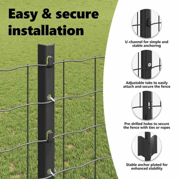 Euro-Zaun mit Pfosten 10 x 1,2 m PVC-beschichteter Stahl Grau