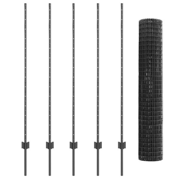 Gartenzaunset 2er Set Grau Metall Standard Langlebig