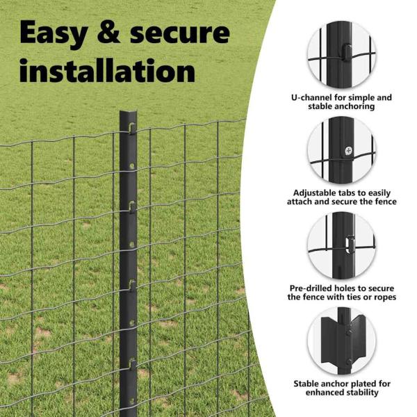 Euro-Zaun mit Pfosten 10 x 1,5 m PVC-beschichteter Stahl Grau