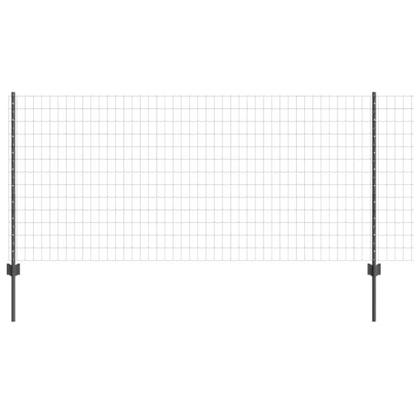 Gartenzaunset 2er Set Grau Metall 10 x 1 m Robust Gartenzaun